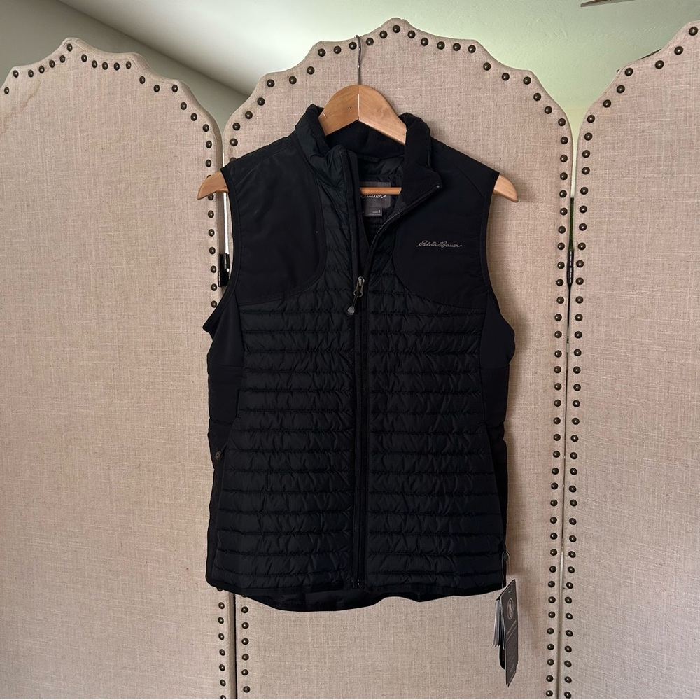 Eddie Bauer Black Microtherm Storm Down Field Vest 2 Quilted Puffer Sport Shop